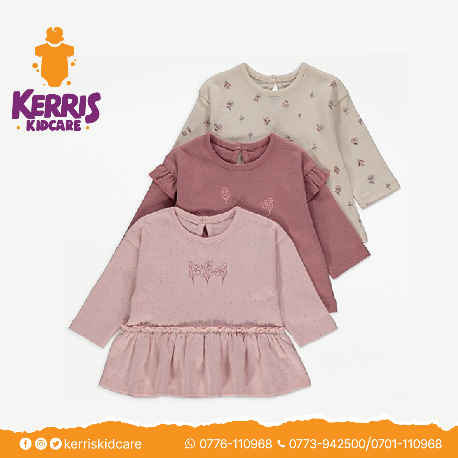 Pink Floral Print Tops